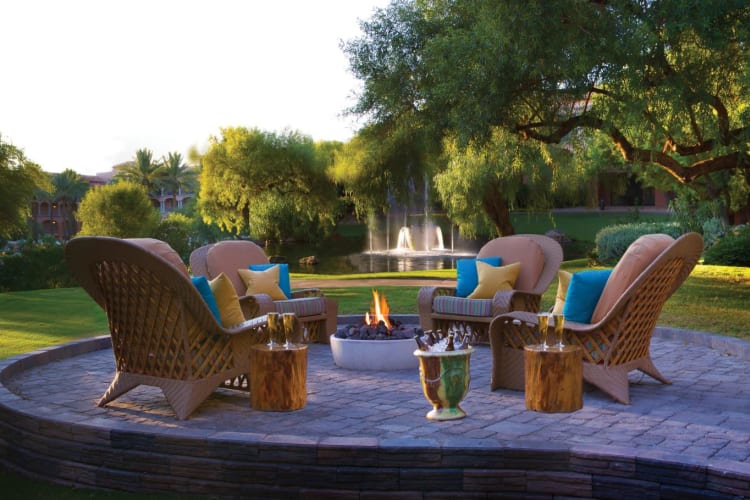 Lounging area at lagoon lawn